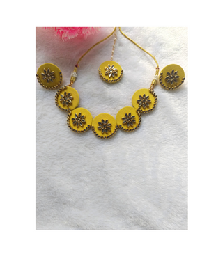 Yellow Fabric Necklace