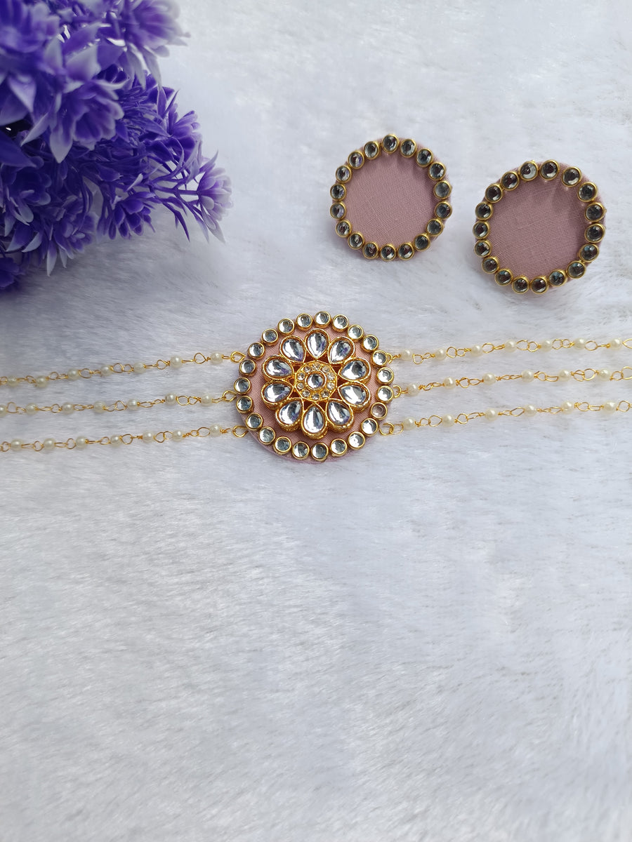 Light Pink Fabric Necklace