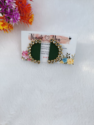 Green Fabric Earring