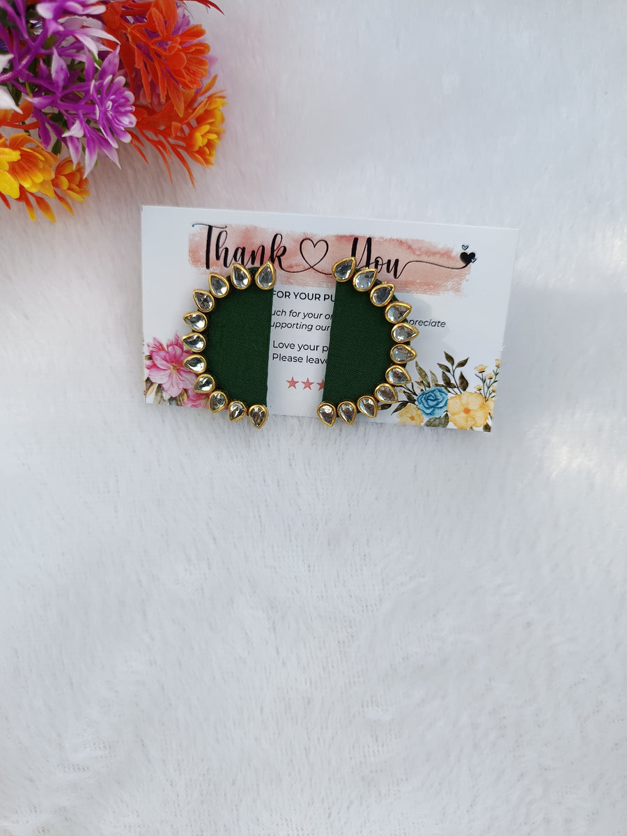 Green Fabric Earring