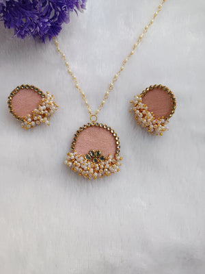 pink Fabric Necklace