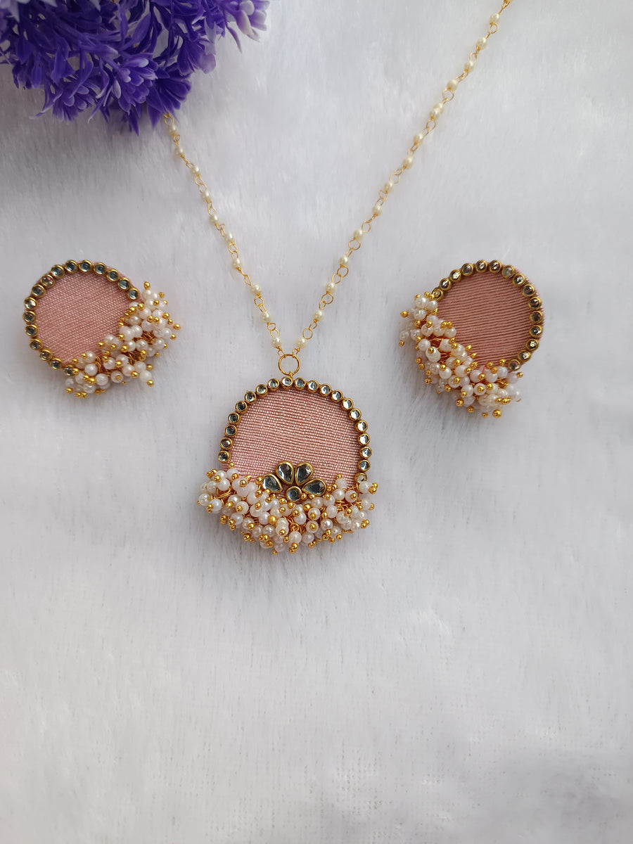 pink Fabric Necklace