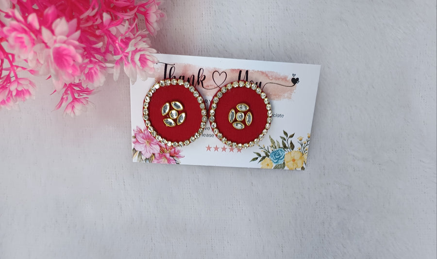 Red Fabric Earring