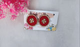 Red Fabric Earring