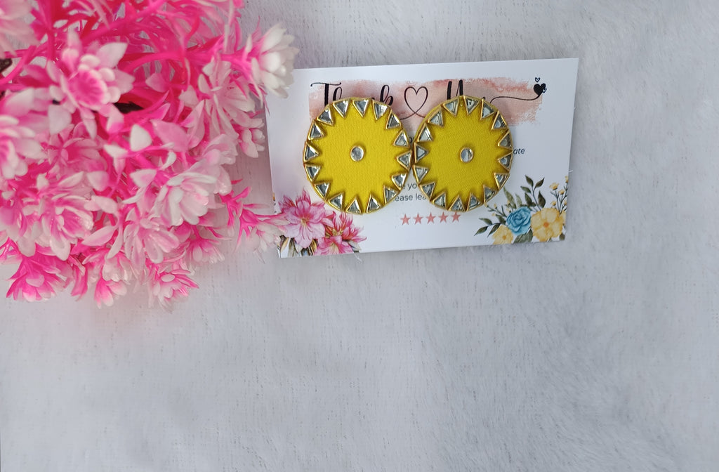 Yellow Fabric Earring
