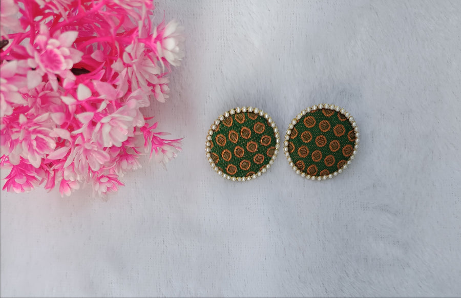 Green Fabric Earring