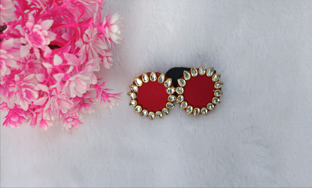 Red Fabric Earring