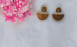 Green Fabric Earring