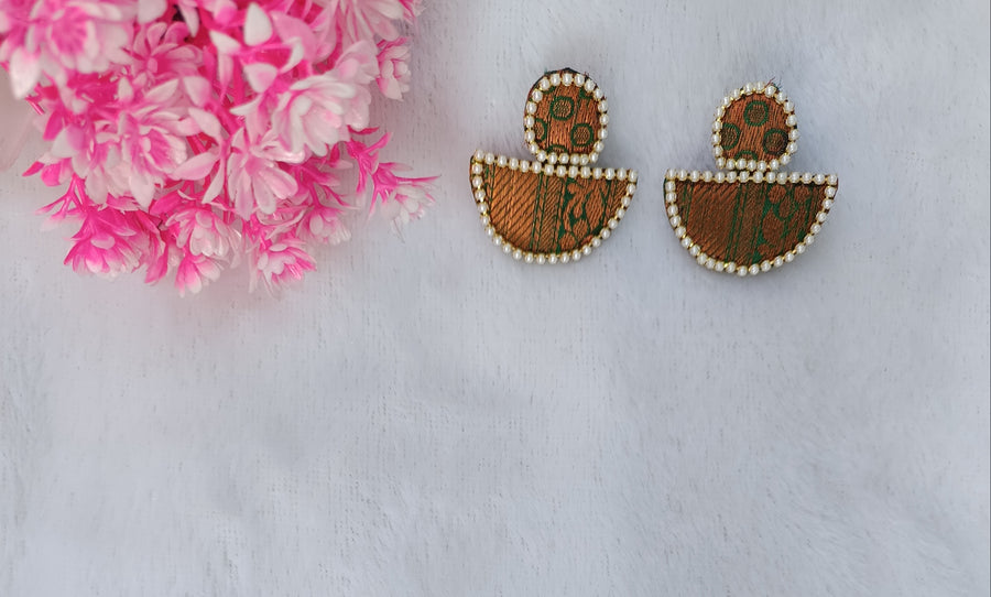 Green Fabric Earring