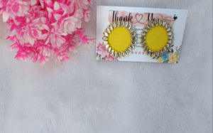 Yellow Fabric Earring