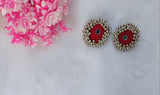 Ghoongru Red Fabric Earring