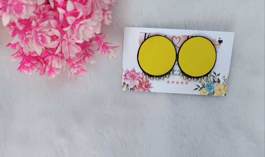 Yellow Fabric Earring