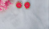 Pink Fabric Earring