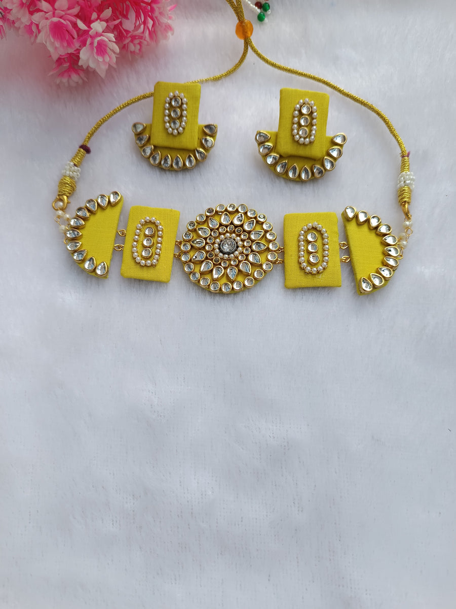 Yellow Fabric Choker