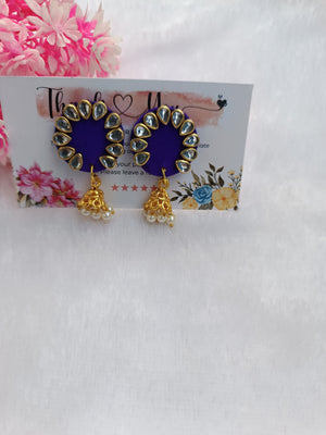 Blue Fabric Earring