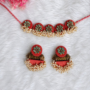 Floral Pearl Fabric Jewellery