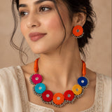 Multicolor Mirror Necklace Set