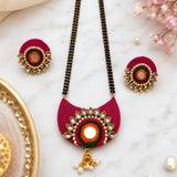 Traditional Mirror Pendant Mangalsutra