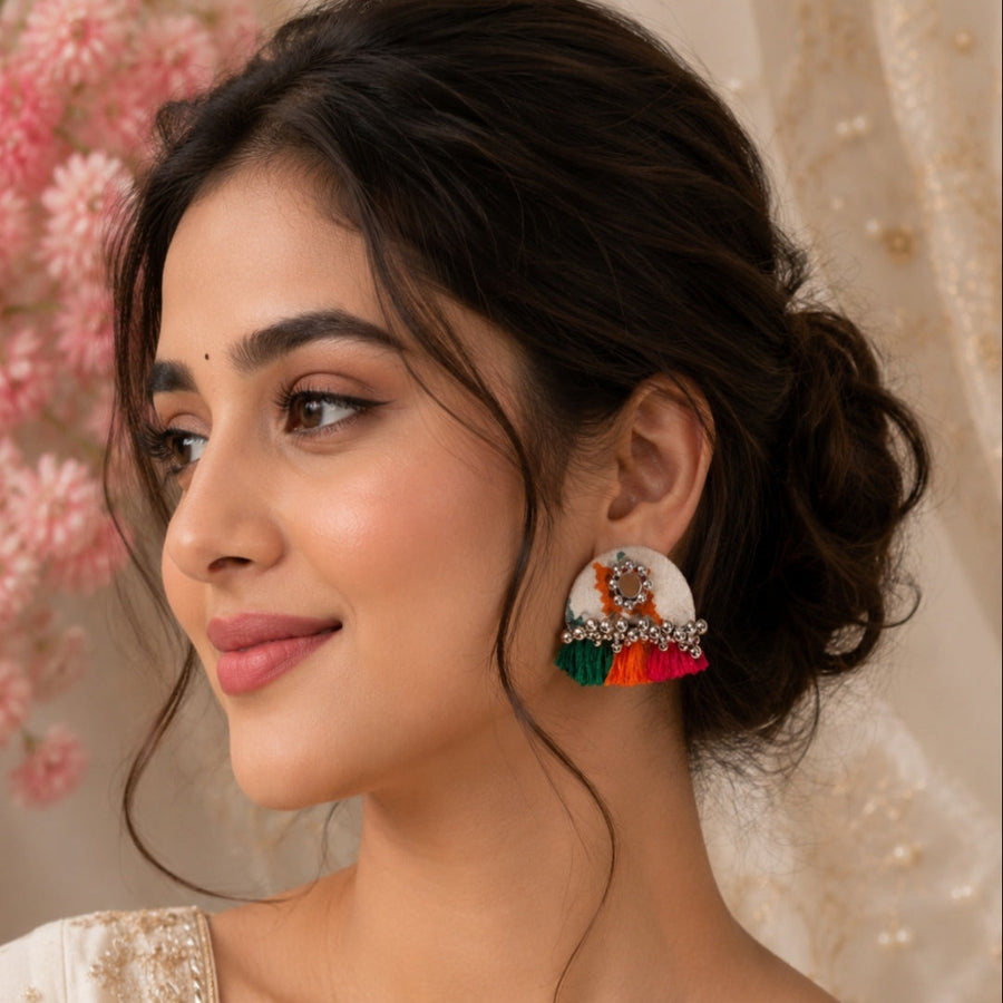 Traditional Navratri Fabric Earrings