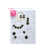 green fabric necklace set