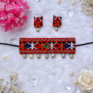 Red Mirror Work Choker