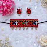 Red Mirror Work Choker