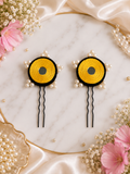 Handcrafted Yellow Mirror Pins