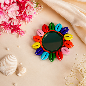 Navratri Cowrie Mirror Hairpiece