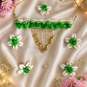 Green Floral Choker Set