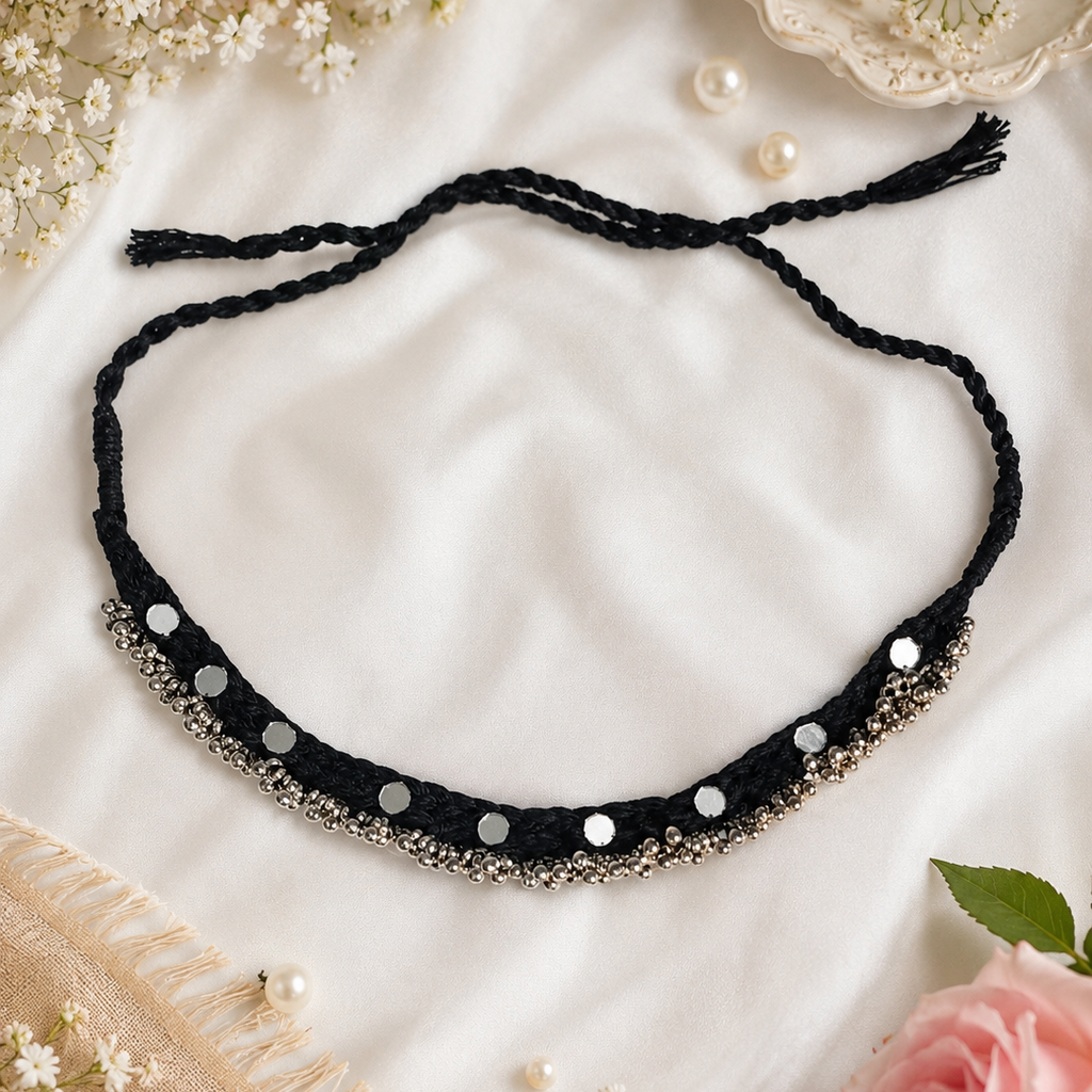 Navratri Black Mirror Choker