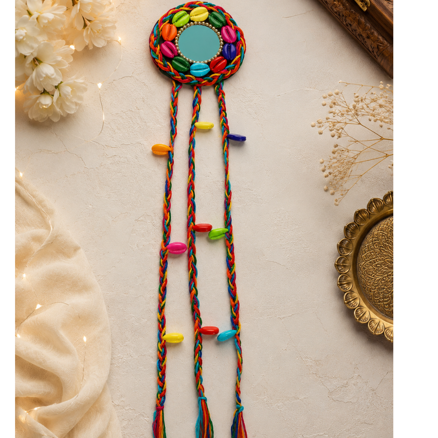 Colourful Thread Mirror Necklace