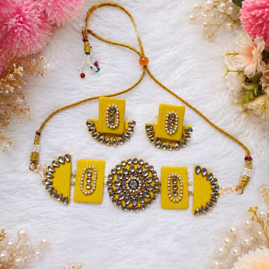 Yellow Bloom Choker Set