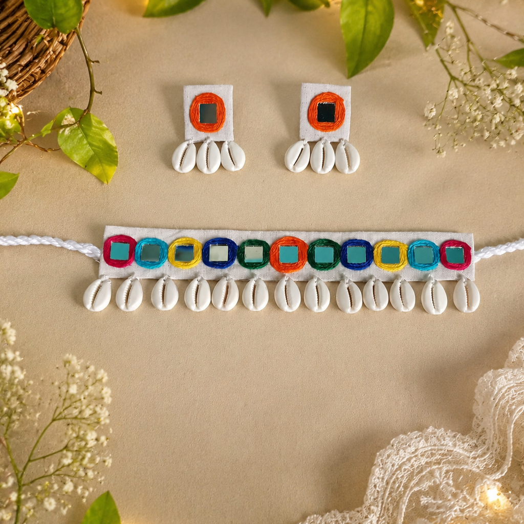 Navratri Mirror Shell Set