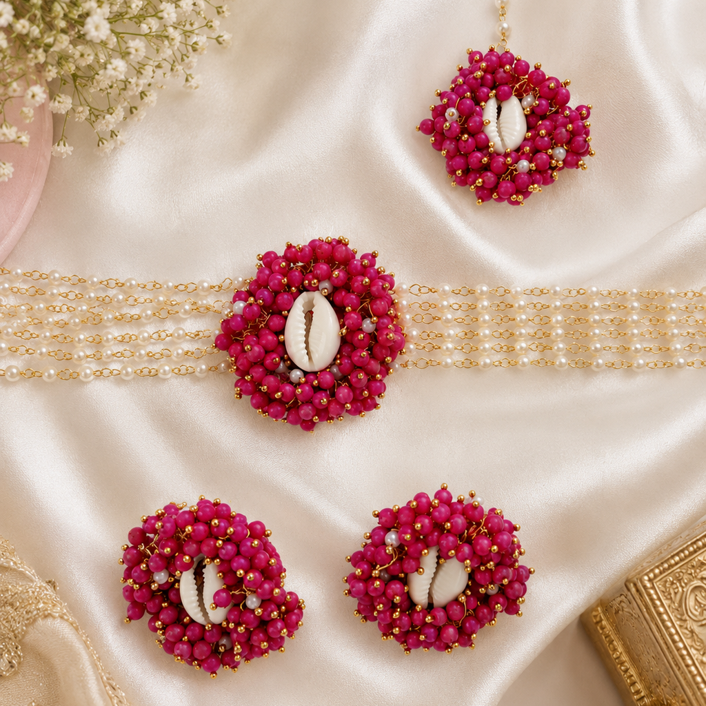 Pearl Cowrie Statement Jewellery