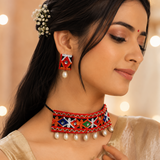 Red Mirror Work Choker