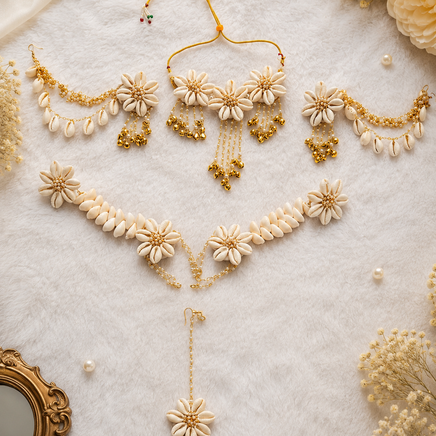 Seashell Floral Bridal Set