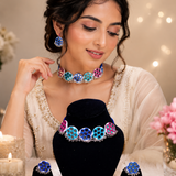 Multicolor Fabric Choker Set